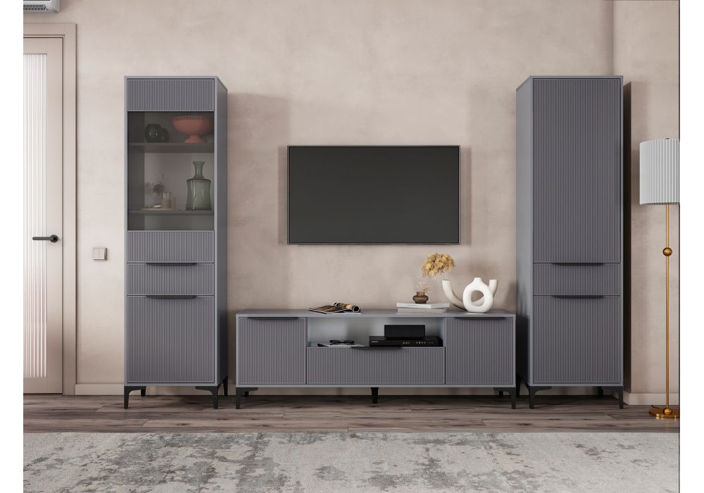 Готовая гостиная Иадама графит - графит софт комплектация 6