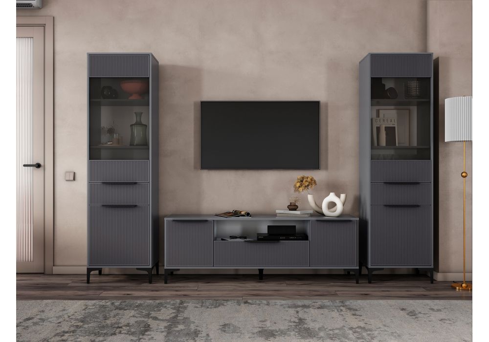 Готовая гостиная Иадама графит - графит софт комплектация 7