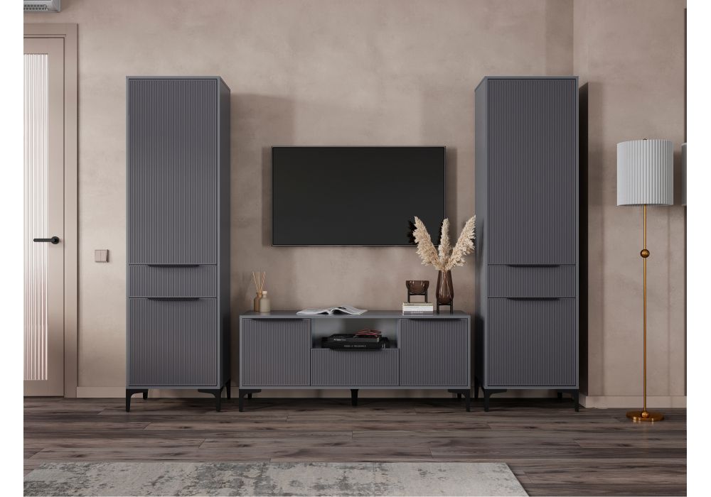 Готовая гостиная Иадама графит - графит софт комплектация 8