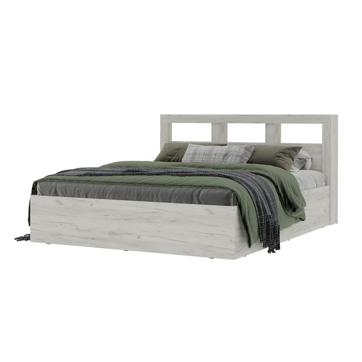 Гранд кровать 1,6 (1672х950х2210) дуб крафт белый