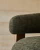 Granite Кресло из зеленого шенилла и массива ясеня в отделке орех - 5
