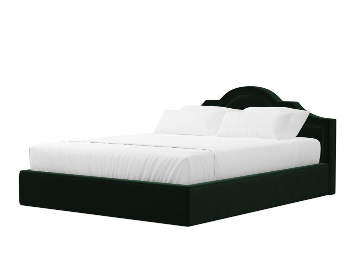 101119 Интерьерная кровать Афина | Велюр | Зеленый