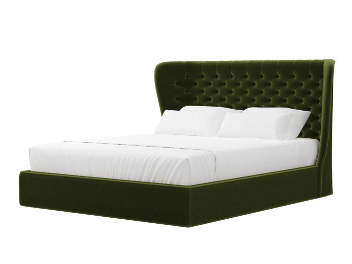 101090 Интерьерная кровать Далия | Микровельвет | Зеленый
