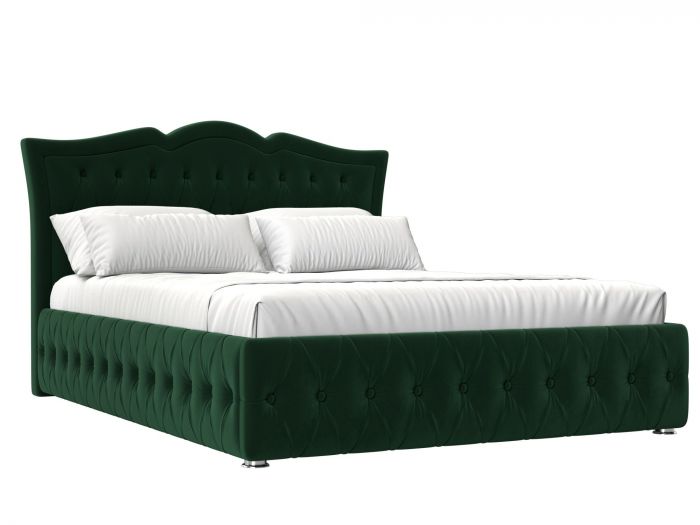 120202 Интерьерная кровать Герда 160 | Велюр | Зеленый