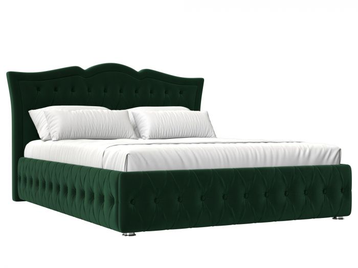 120210 Интерьерная кровать Герда 180 | Велюр | Зеленый