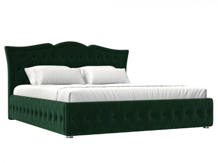 120218 Интерьерная кровать Герда 200 | Велюр | Зеленый