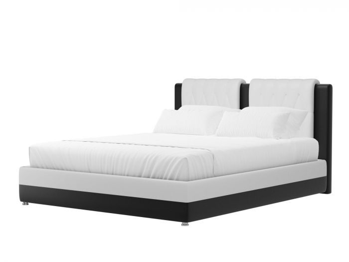 120667 Интерьерная кровать Камилла 200 | Экокожа | Белый | Черный
