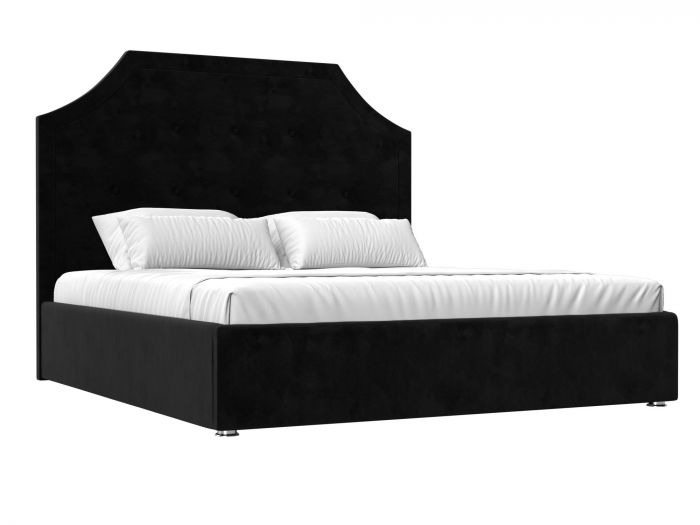 120675 Интерьерная кровать Кантри 180 | Велюр | Черный