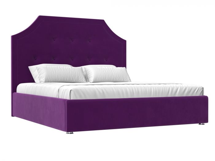 120679 Интерьерная кровать Кантри 180 | Микровельвет | Фиолетовый