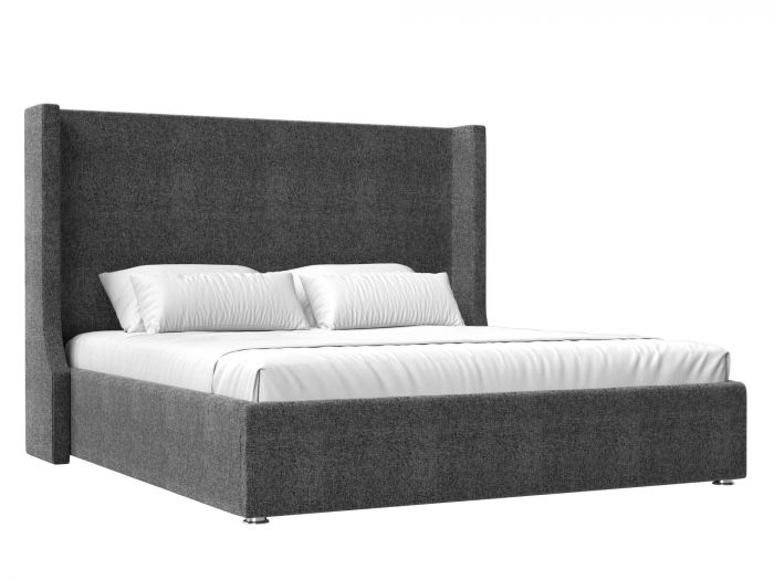 120036 Интерьерная кровать Ларго | Рогожка | Серый