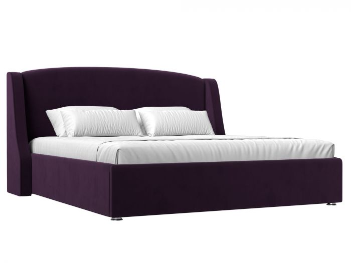 120781 Интерьерная кровать Лотос 180 | Велюр | Фиолетовый