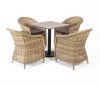 "Каффе" обеденная группа на 4 персоны, стулья соломенные - 2