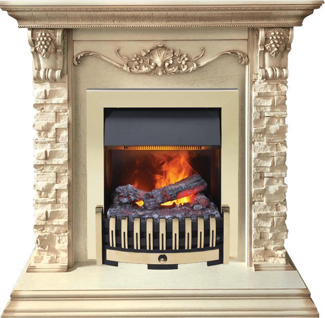Каминокомплект Adriana - Cлоновая кость с очагом Danville Brass FB2,25996k25739