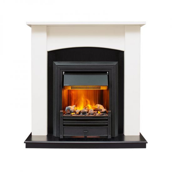Каминокомплект Baltimore - Слоновая кость, черный с очагом Brookline Black,25901k25721