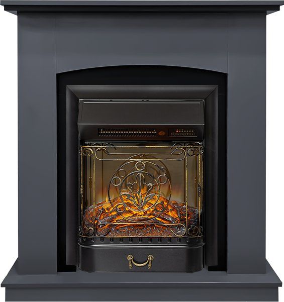 Каминокомплект Barcelona (Разборный) - Серый графит с черным с очагом Majestic FX M Black RC,36227k26921