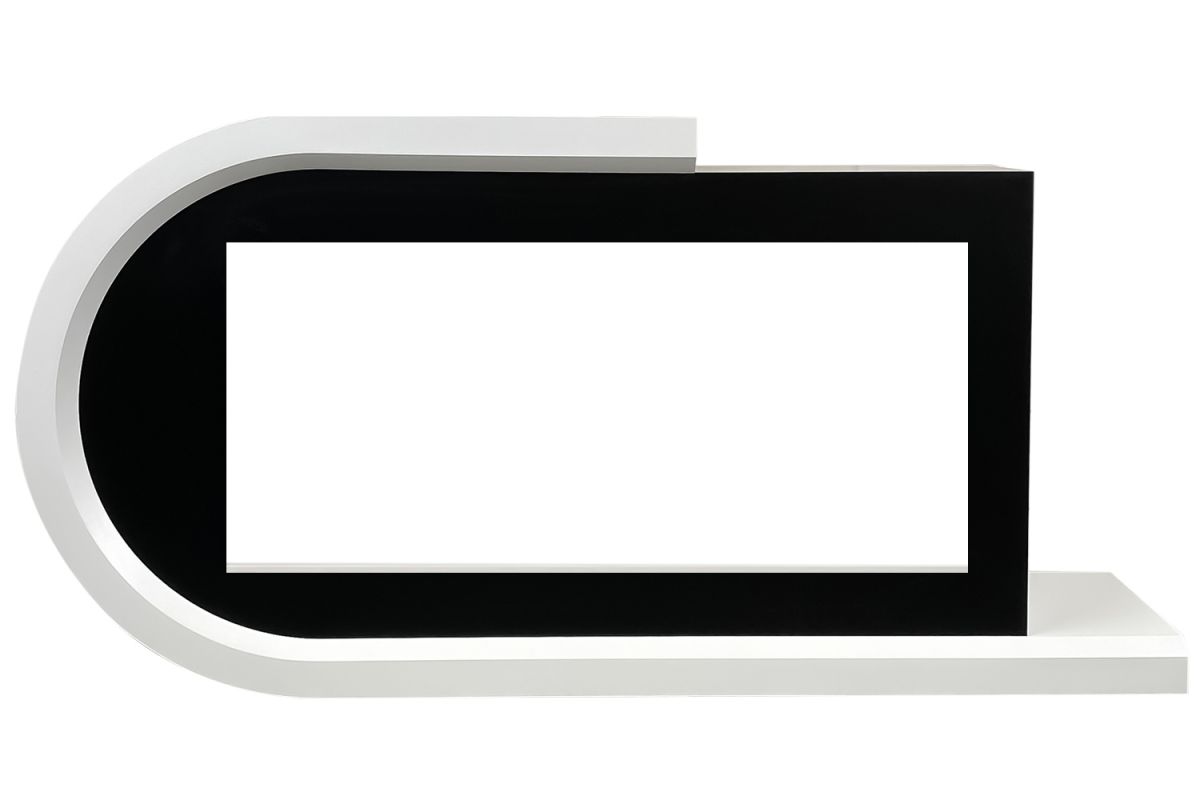 Каминокомплект Basel L - Белый с черным с очагом Vision 42 LOG LED,33097k29151