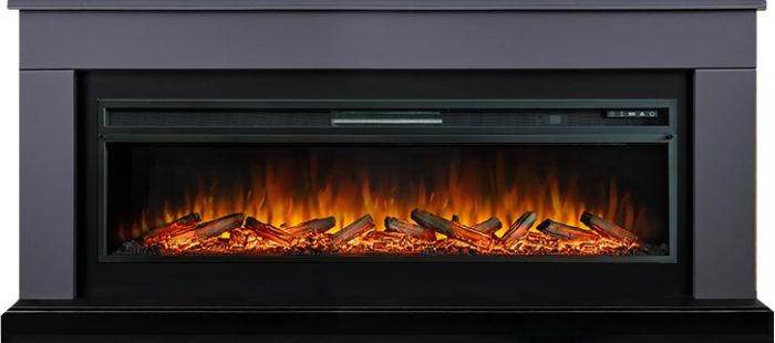 Каминокомплект Bergen 60 SFT (Разборный) - Серый графит с очагом Vision 60 LOG LED,36089k26941
