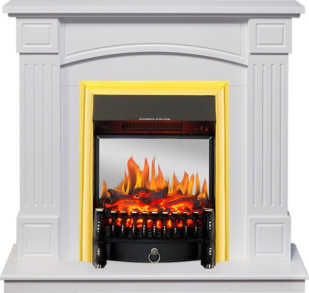 Каминокомплект Boston - Белый (Высота 925см) с очагом Fobos FX M Brass,28795k26918