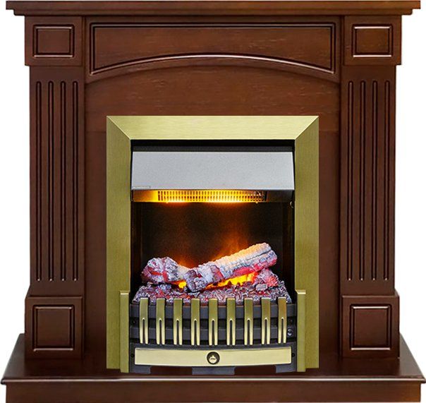 Каминокомплект Boston - Темный дуб (Высота 925см) с очагом Danville Antique Brass FB2,28029k25724