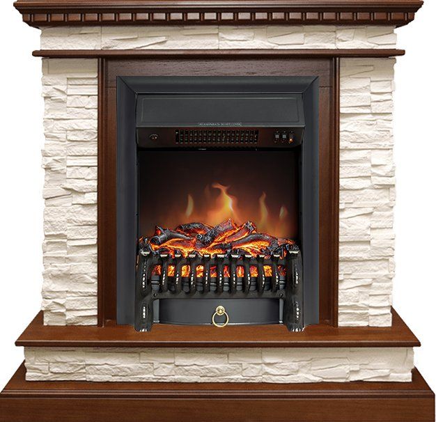 Каминокомплект Calgary - Дуб - Сланец бежевый с очагом Fobos FX Black,33325k26919