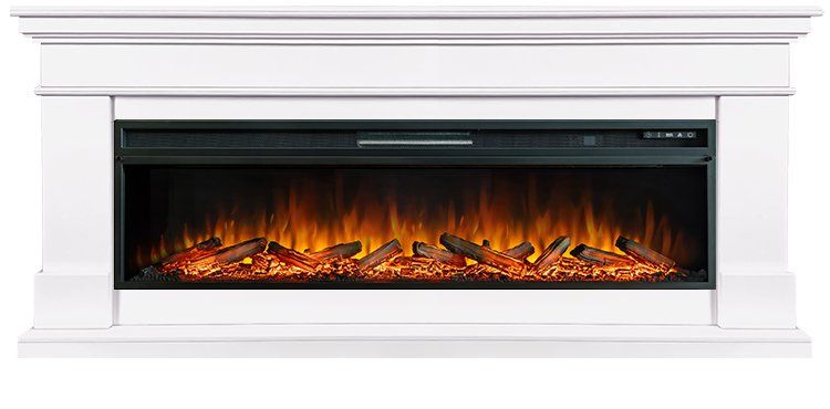 Каминокомплект California V60 SFT (Разборный) - Белый с очагом Vision 60 LOG LED,36191k26941