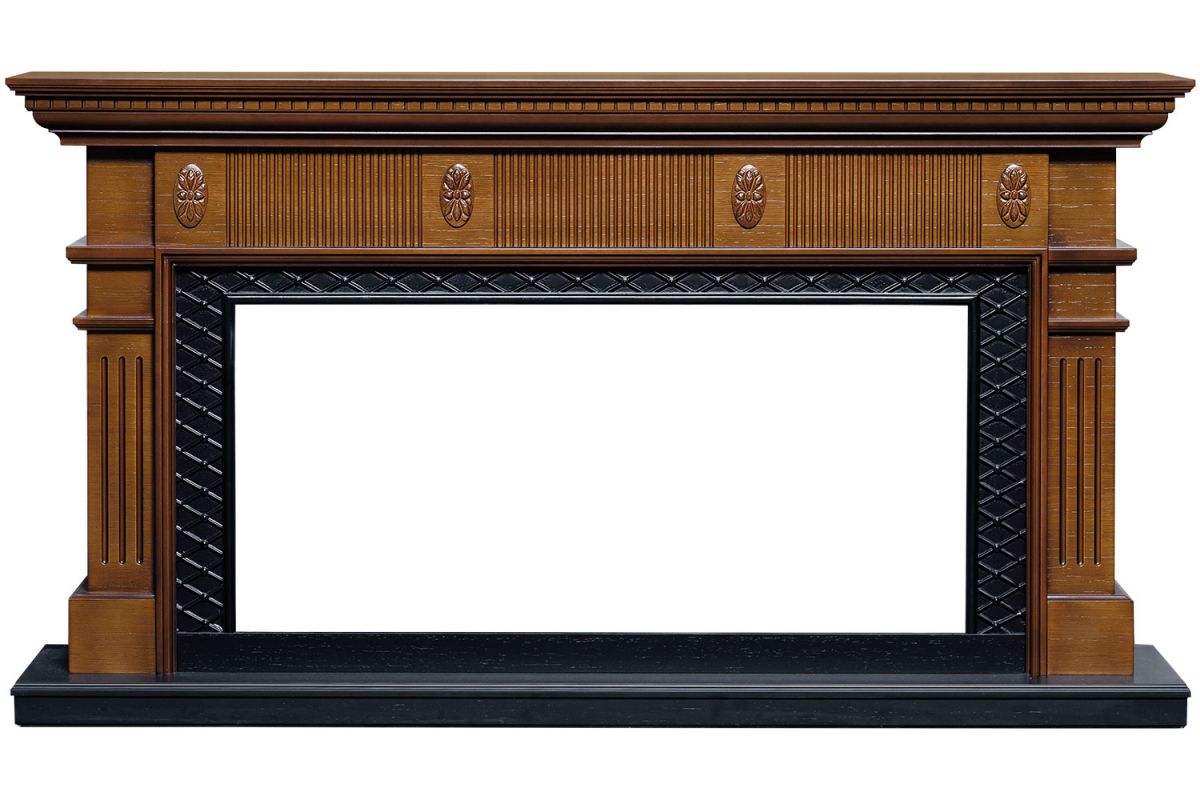Каминокомплект Carlyle - Орех с черным с очагом Vision 42 LED,33110k29150