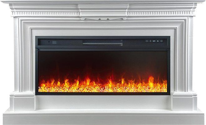 Каминокомплект Chelsea - Белый (Ширина 1350 мм) с очагом Vision 42 LED,29412k29150