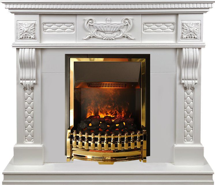 Каминокомплект Corsica - Матовый белый (Ширина 1100) с очагом Atherton,33625k25837