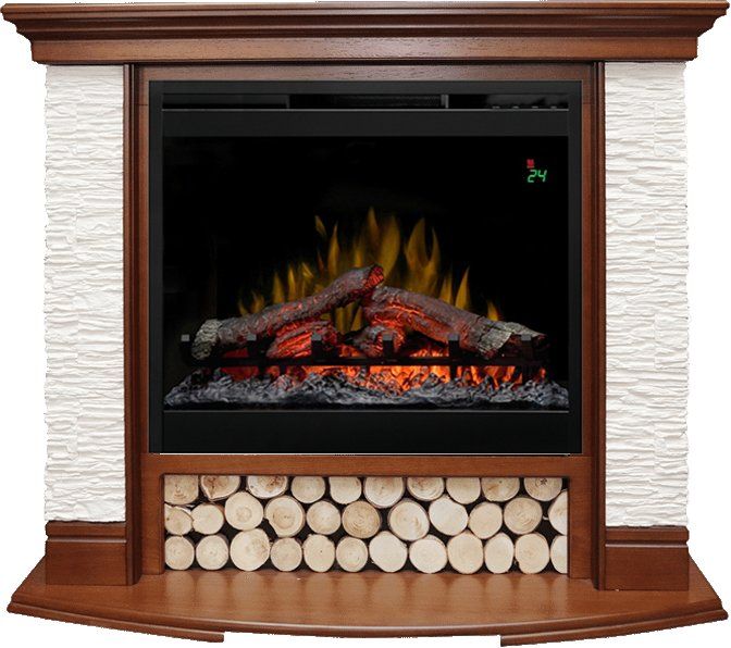Каминокомплект Country - Орех-Сланец белый с очагом Symphony 26'' DF2624-L,25971k25829