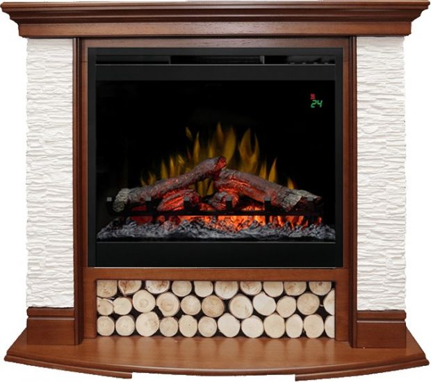 Каминокомплект Country - Орех-Сланец белый с очагом Symphony 26'' DF2624-L,25971k25829