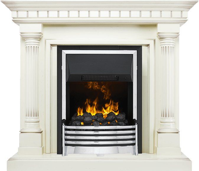 Каминокомплект Dallas - Слоновая кость с патиной с очагом Flagstaff,25900k25839