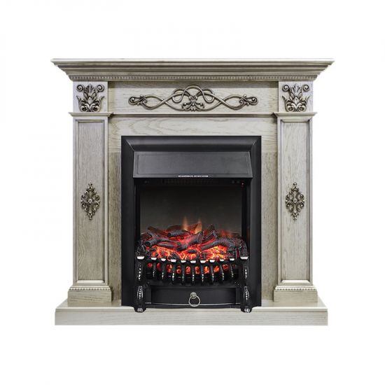 Каминокомплект Derby - Old silver с очагом Fobos FX Black,27209k26919