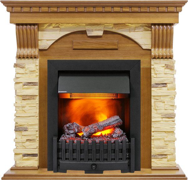 Каминокомплект Dublin - Дуб - Сланец белый с очагом Danville Black FB2,25925k25725