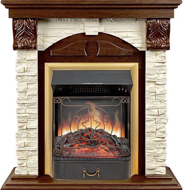 Каминокомплект Dublin (Разборный) - Орех каньон - Сланец с очагом Majestic FX Brass,35269k26924