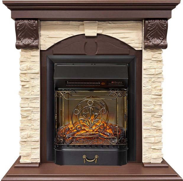 Каминокомплект Dublin STD SFT (Разборный) - Темный дуб - Сланец с очагом Majestic FX M Black RC,36297k26921
