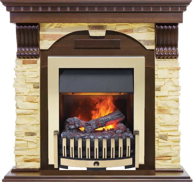 Каминокомплект Dublin угловой - Темный дуб - Сланец с очагом Danville Brass FB2,25973k25739