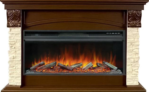 Каминокомплект Dublin V42 SFT (Разборный) - Темный дуб - Сланец с очагом Vision 42 LOG LED,36240k29151