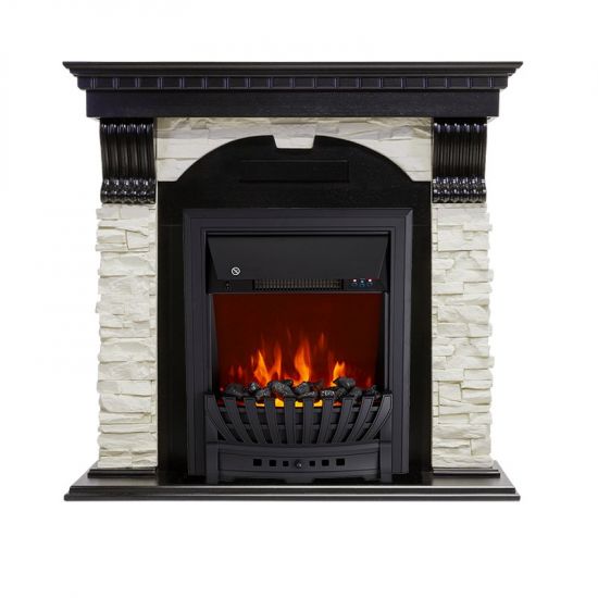 Каминокомплект Dublin - Венге - Сланец белый с очагом Aspen Black,27098k26915