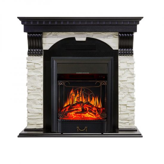 Каминокомплект Dublin - Венге - Сланец белый с очагом Majestic FX Black,27098k26923