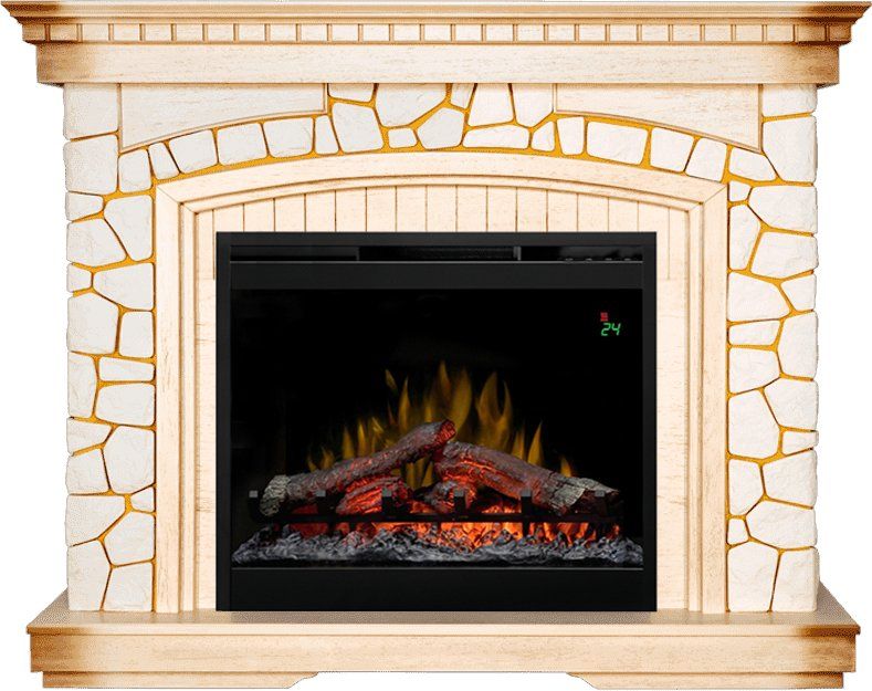 Каминокомплект Glasgow - Слоновая кость, патина - Шампань (Высота 1070мм) с очагом Symphony 26'' DF2,29662k25829