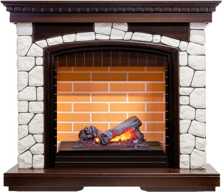 Каминокомплект Glasgow - Темный дуб-Белый (Высота 1080 мм) с очагом Cassette 400 NH,29539k25717