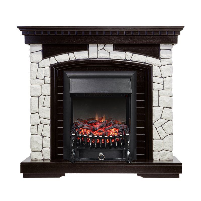 Каминокомплект Glasgow - Венге - Белый с очагом Fobos FX Black,27119k26919