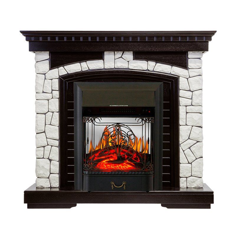 Каминокомплект Glasgow - Венге - Белый с очагом Majestic FX M Black,27119k26921