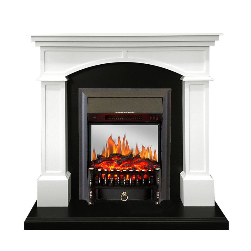 Каминокомплект Langford - Белый с черным с очагом Fobos FX M Black,27644k26917
