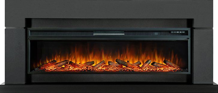 Каминокомплект Lindos 60 (Разборный) - Серый графит с очагом Vision 60 LOG LED,36261k37163
