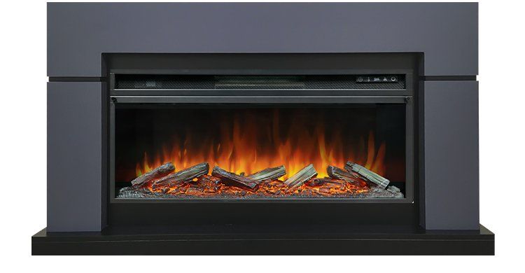 Каминокомплект Lindos V42 SFT (Разборный) - Серый графит (Ширина 1470мм) с очагом Vision 42 LOG LED,36189k29151