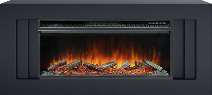 Каминокомплект Line 42 - Серый графит с очагом Vision 42 LOG LED,36205k29151