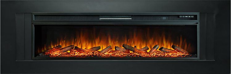 Каминокомплект Line 60 CRM (Разборный) - Санд блэк с очагом Vision 60 LOG LED,36090k26941