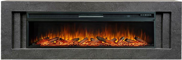 Каминокомплект Line 60 Dark Grey (Разборный) - Темный серый с очагом Vision 60 LOG LED,35312k26941