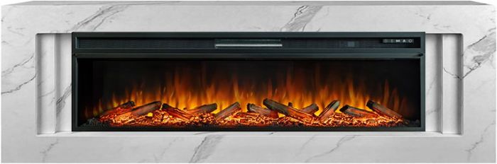 Каминокомплект Line 60 SFT White Marble - Белый мрамор с очагом Vision 60 LOG LED,34335k26941